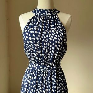 Maxi / halter style / tiered / navy dress/ Medium